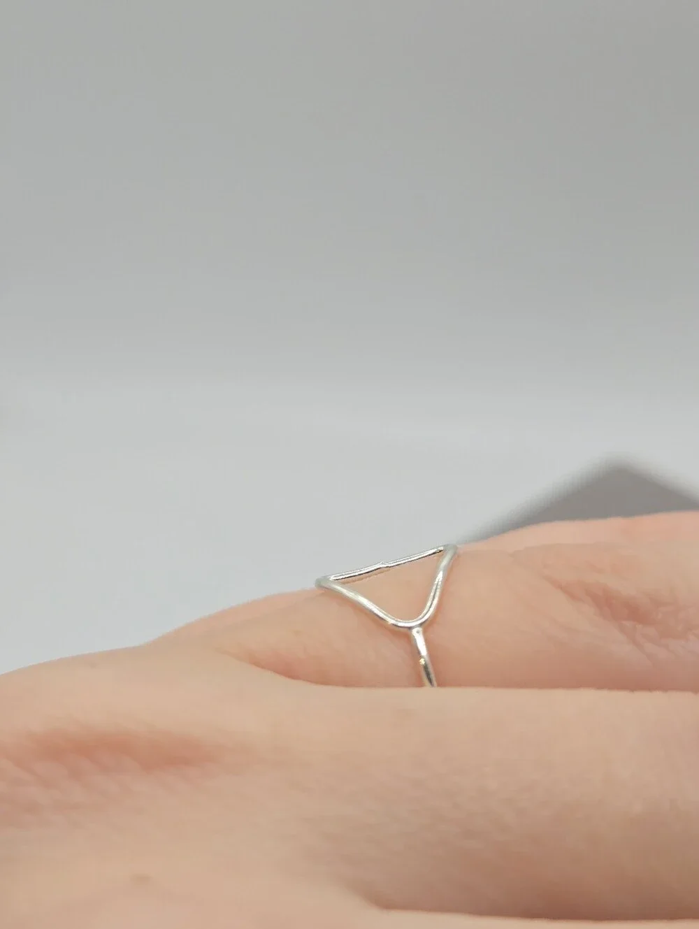 Sterling Silver Ring Wire Triangle Outline Size 8 Fairy Boho Dainty Delicate 925